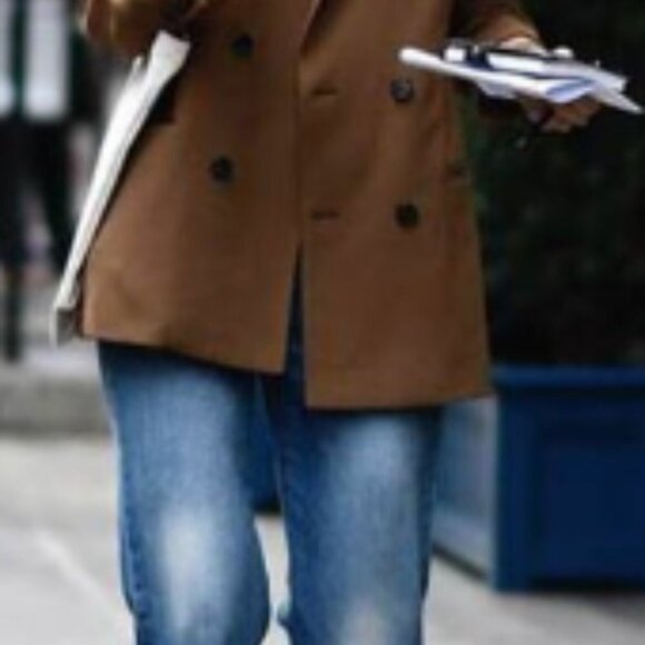 Christian Dior Brown Pinstripe Blazer Jacket Womens Size 12 Classic Tailored Loo - Picture 2 of 15